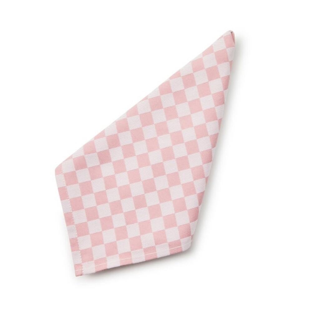 NEW Mackenzie-Childs Pink Check Cotton Napkin Set of 4